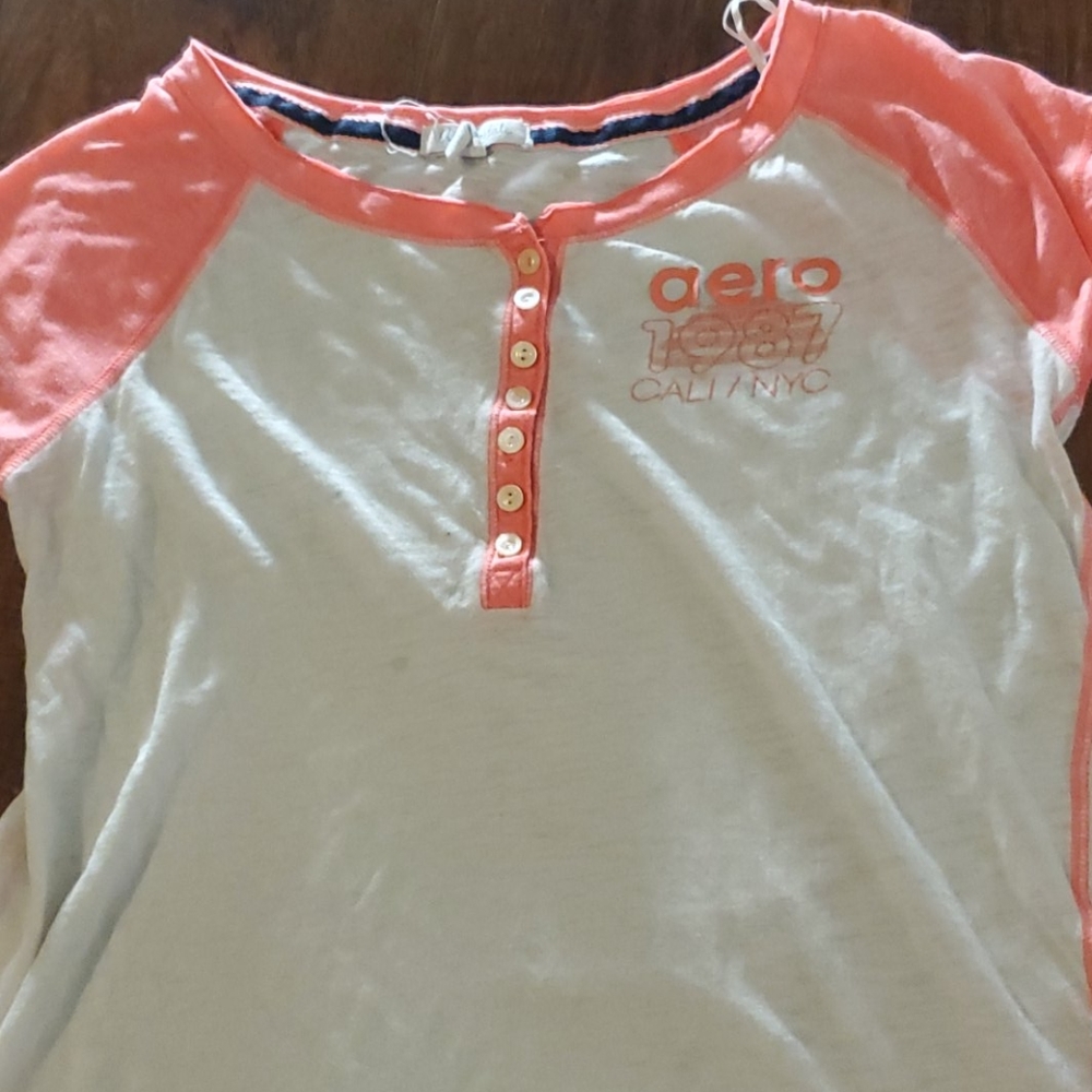 Pink and white aero shirt